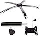Set for Office Chair Plastic 4 Pieces Black