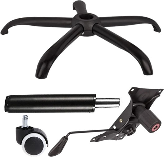Set for Office Chair Plastic 4 Pieces Black