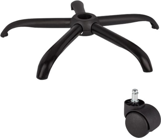 Set Pentru Scaun De Birou Metalic 2 Bucăți Negru