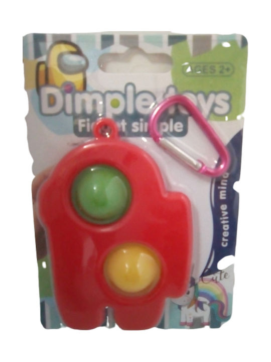 Pop It Fidget Dimple Играчка Ключодържател Червен Among