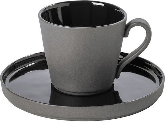 Lagoa Eco Gres Черно Чаши Тягу & Плато 0.21ml Stoneware Costa Nova