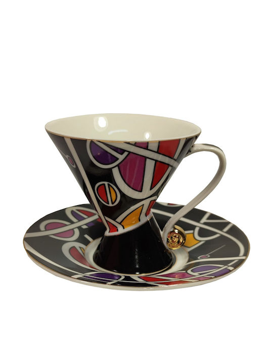Tasse Für Tee Design Set 4 Stück Mit Teller Packung Geschenk 16*10cm