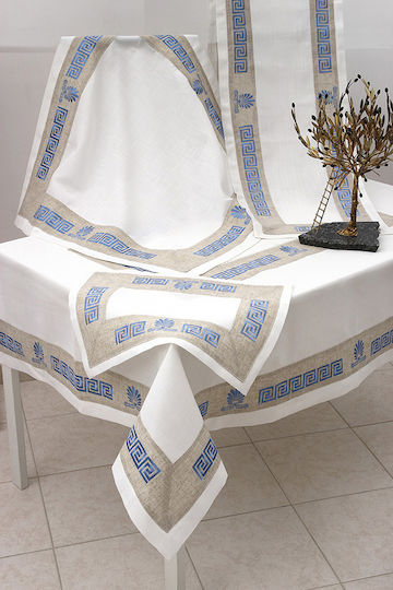 Round Placemat Maidanros Linen No.6009 220cm Polyester 90% Cotton 10%