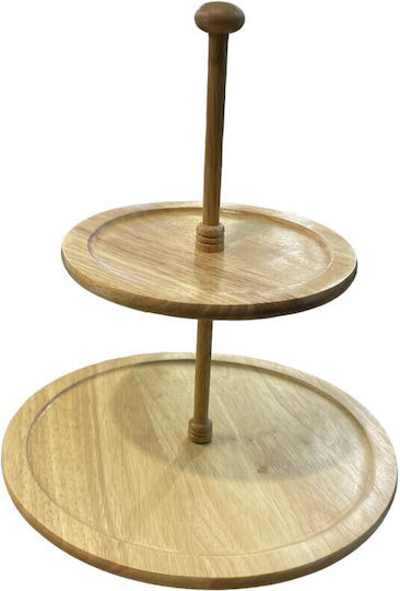 Διώροφο Πλατώ Ξύλινο Φυσικό 30x32cm