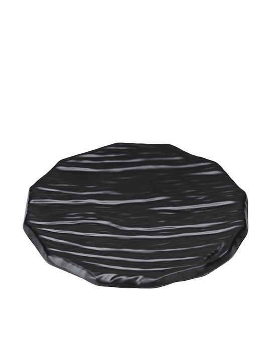 E003 Oval Black Melamine Serving Platter L29.5xW29.5xH5cm