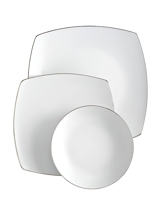 Emfasi Dinnerware Set Porcelain White 44pcs