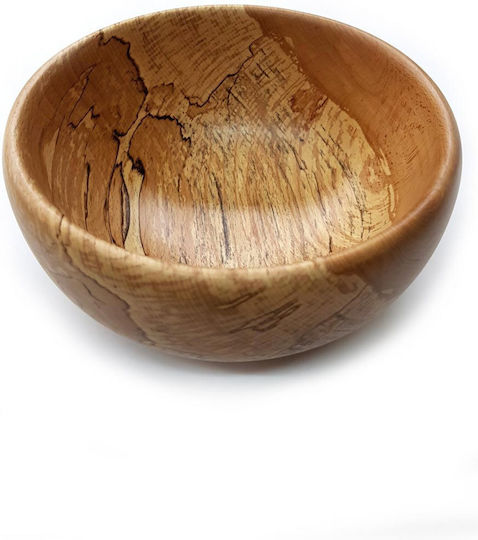 Wooden Art Deep Salad Bowl Oak Wood 24cm 0128
