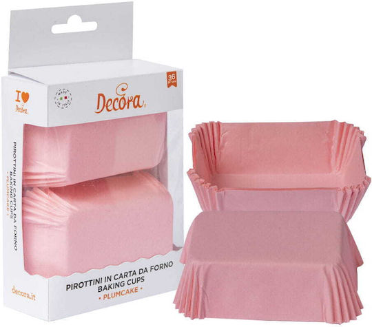Decora Rechteckige Rosa Cupcake-Förmchen 80x50x32 Mm Decora 36 Stück