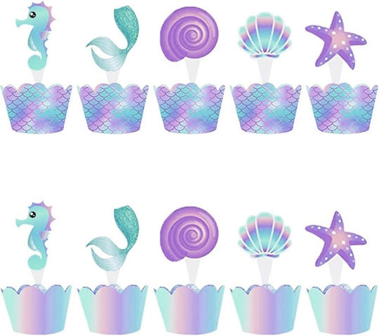 Cake Land Decorațiuni Cupe De Coacere Mermaid 40 Bucăți