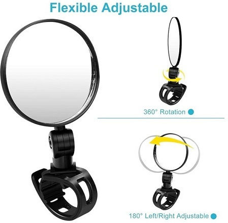 Adjustable Curved Rotating 360° Handlebar Bicycle Mirror Sf053