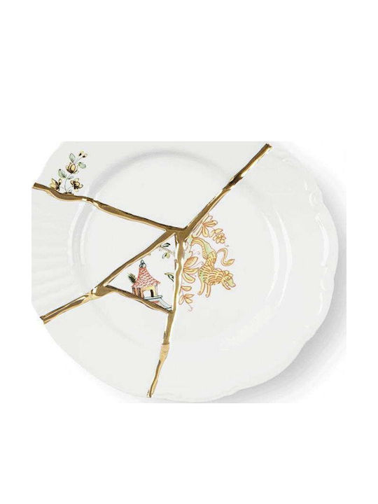 Порцеланово Плоско Плоско Kintsugi 09602 Φ21x2,8см Мулти Seletti