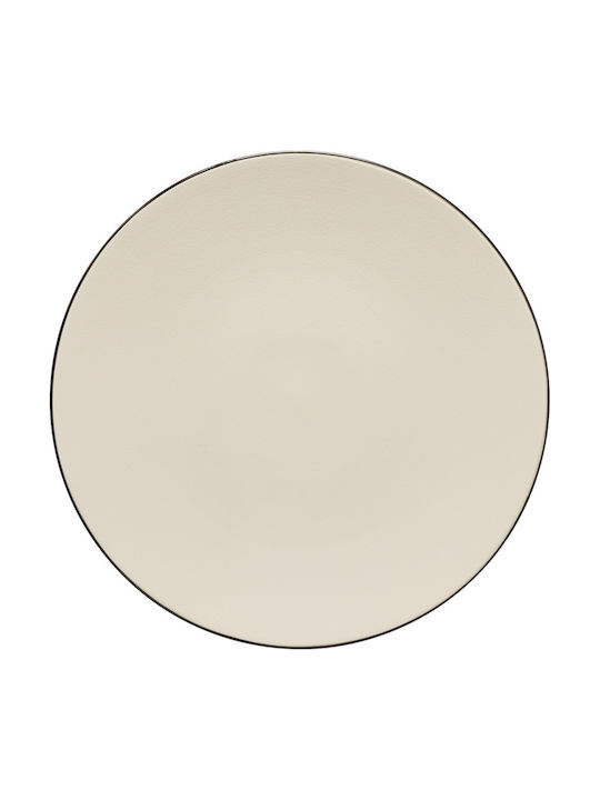 Augusta Natural Black Πιατο Πιατελα Στρογγυλη 34εκ Stoneware Costa Nova