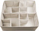 Ordinett Italy Drawer Organizer Case 30.5x30.5x10cm Tnt 0.27kg Divider Large Modular Beige Non-Woven Fabric Tnt