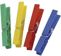 Plastic Clothespins Set 24 Pieces Bianco