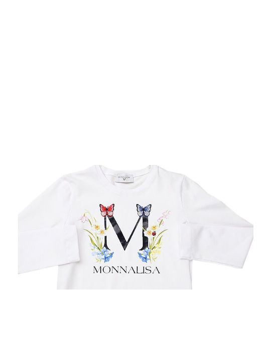 Long-Sleeved Monnalisa T-Shirt Large Logo 115602sb 5201-0099 Girl