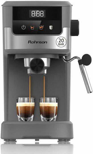 Rohnson Automatische Espressomaschine 1100W Druck 20bar Braun R-98019