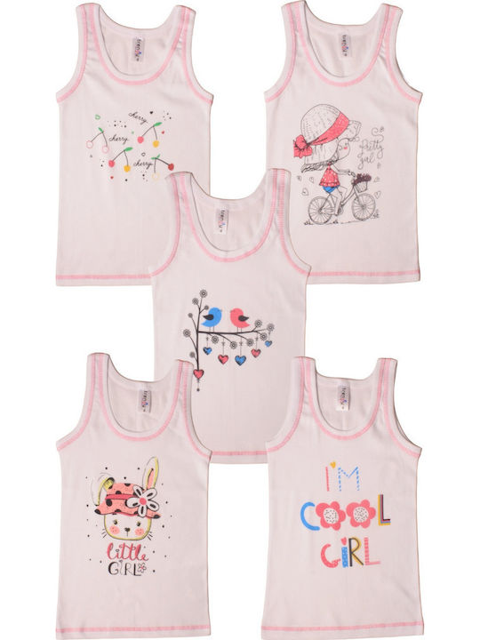 Trendy Kids Set maiouri pentru copii Fără mâneci Alb 5buc