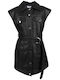 Leder Mädchenkleid To Be Too Tbt1253 Schwarzes
