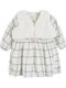 Cool Club Children's Dress Long Sleeve Set with Coat Ecru