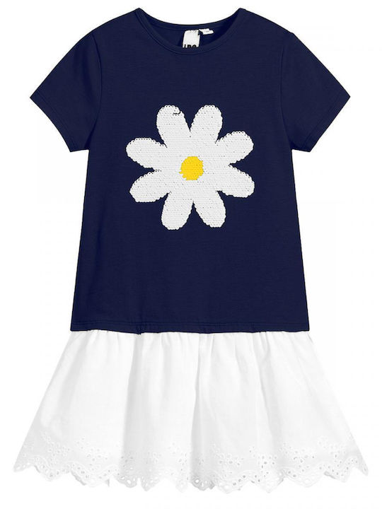 Ido Dress Sequins Knitted Dress J30000-3854 Dark Blue Girl
