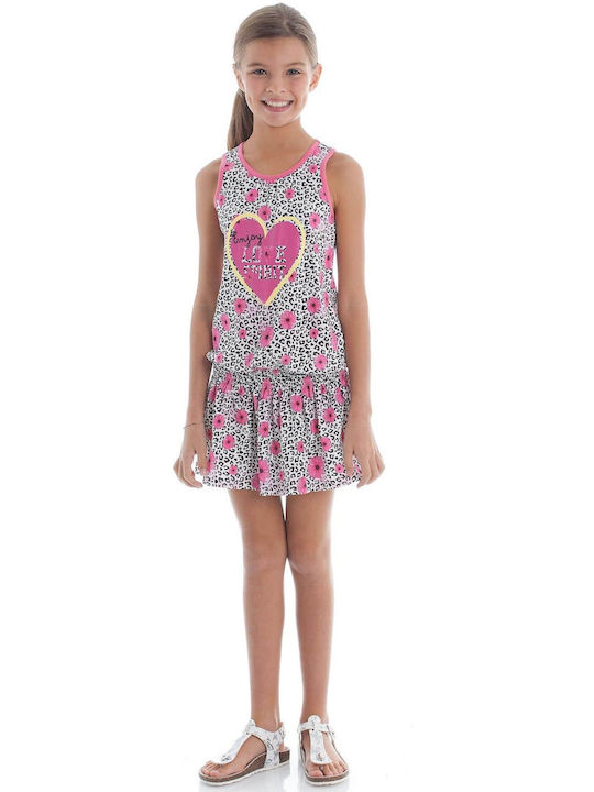 Mek Abitino Jersey Fantasia Children's Dress Sleeveless Pink