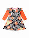 Halloween Φορεματάκι Stylish Pumpkin Stars Μαύρο