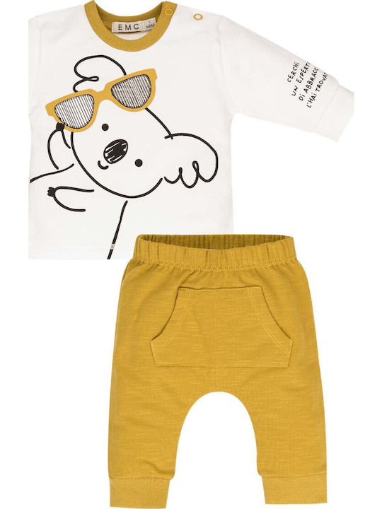 EMC Copilăresc Set de pantaloni de trening Alb 2buc