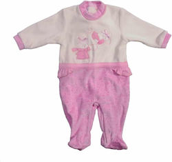 Bidibimbo Velvet Onesie Bunnies Pink 0m-18m Pink