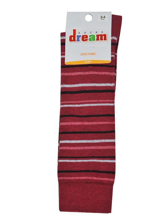 Dream Καλτσες 3/4 Ριγε Μπορντο