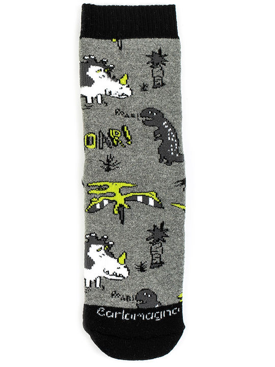 Carlomagno Rutschfeste Lange Kindersocken Gray