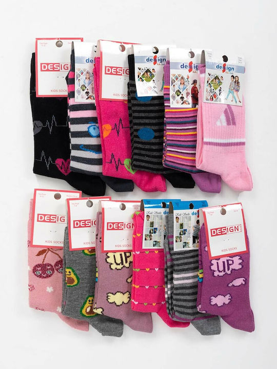 Design Socks Sportliche Lange Kindersocken Multicolor 12 Paar