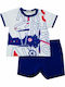 Kinderbekleidungsset Bluse Shorts Weiß Blau Emc