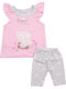 Poulain Kinder-Set mit Leggings Sommer 2Stück Pink/Grey