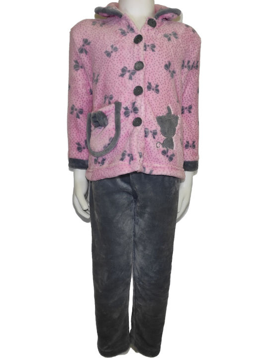 Lydia Creations Kids' Pajamas Winter Fleece Pink