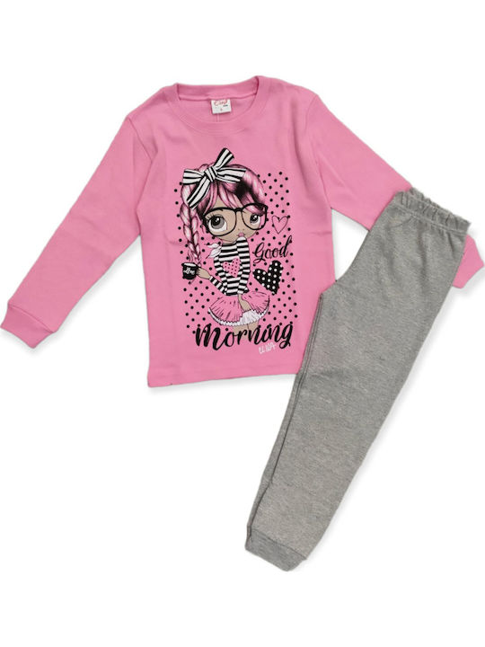 Elina Kids' Pajamas Winter Cotton Pink