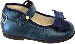 Blumarine Kids Leather Ballerinas with Hoop & Loop Closure Blue Blumarine Kids Leather Ballerinas with Hoop & Loop Closure Blue