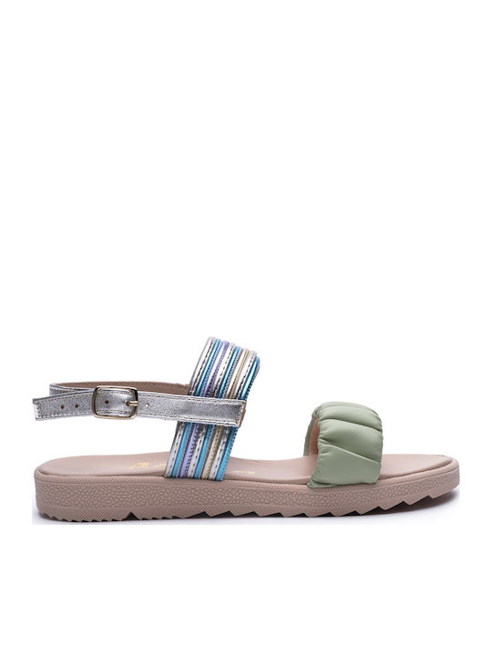 Leather Sandals Amica Fashion Girl Green Green
