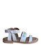 Yo Παιδικό Δερμάτινο Πέδιλο Yo Handmade Leather Shoes 716 Λευκό