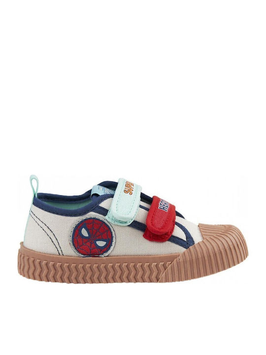 Cerda Παιδικά Sneakers Πάνινα Spiderman Μπεζ Μπλε Κόκκινο 22-27