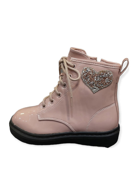 Kinderstiefel Rosa Lackleder Herz Kinderstiefel Rosa Lackleder Herz