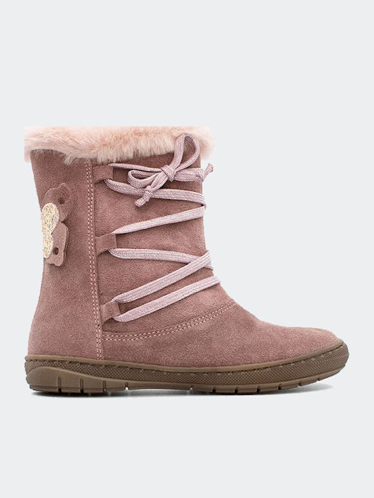 Anatomisch Suede Kinderstiefeletten mit Reißverschluss Rosa 12681|2010-1|1004-1|0000-0|