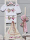 Idiokiro Taufset mit Thema Blumen 6Stück
