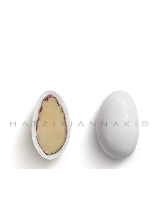 CHatzigiannakis Almond Sugared Almonds in Standard White Shape 100gr