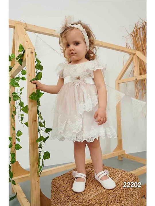 Bonito Baby Ecru Кръщелна Рокля от Дантела