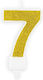 Number "7" Candle Gold Glitter