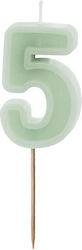 Birthday Candle Number 5 Green 6 Cm