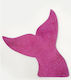 Meerjungfrau Schwanz Holz Ornament Glitzer Fuchsia 24 cm Stück 1