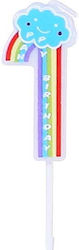 Birthday Candle Number "1" Rainbow