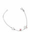 Paraxenies Детска Гривна Верига 925 Hello Kitty Корона от Сребро с Тиара
