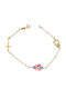 Roloi Kaliamanis Kids Bracelet Chain from Gold 14K with Butterfly & Σταυρό